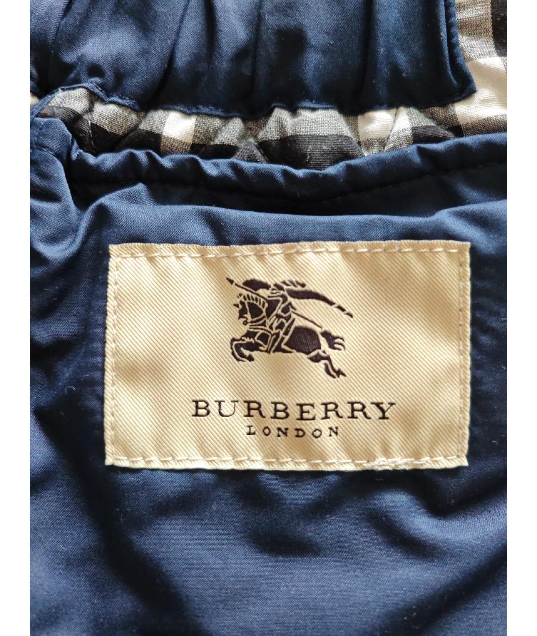 BURBERRY Темно-синяя полиэстеровая куртка, фото 5