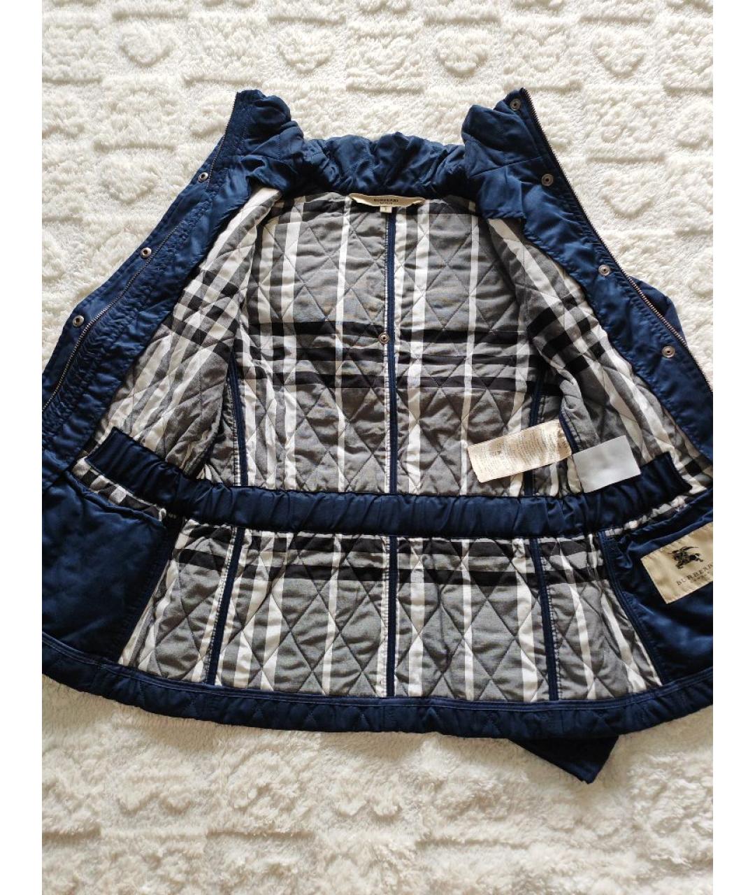 BURBERRY Темно-синяя полиэстеровая куртка, фото 7