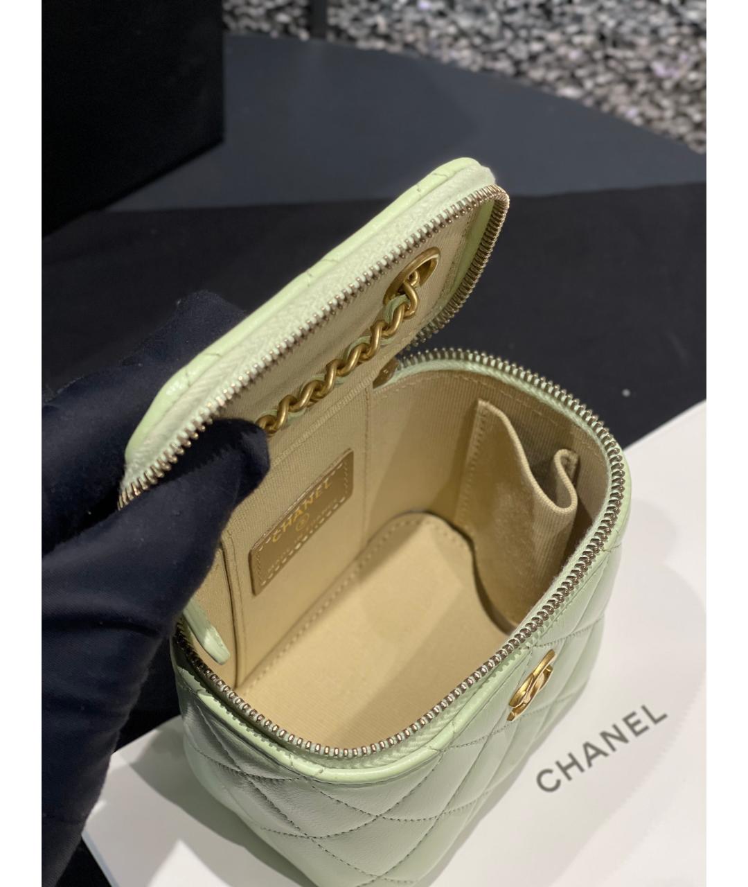 CHANEL Зеленая кожаная сумка через плечо, фото 8