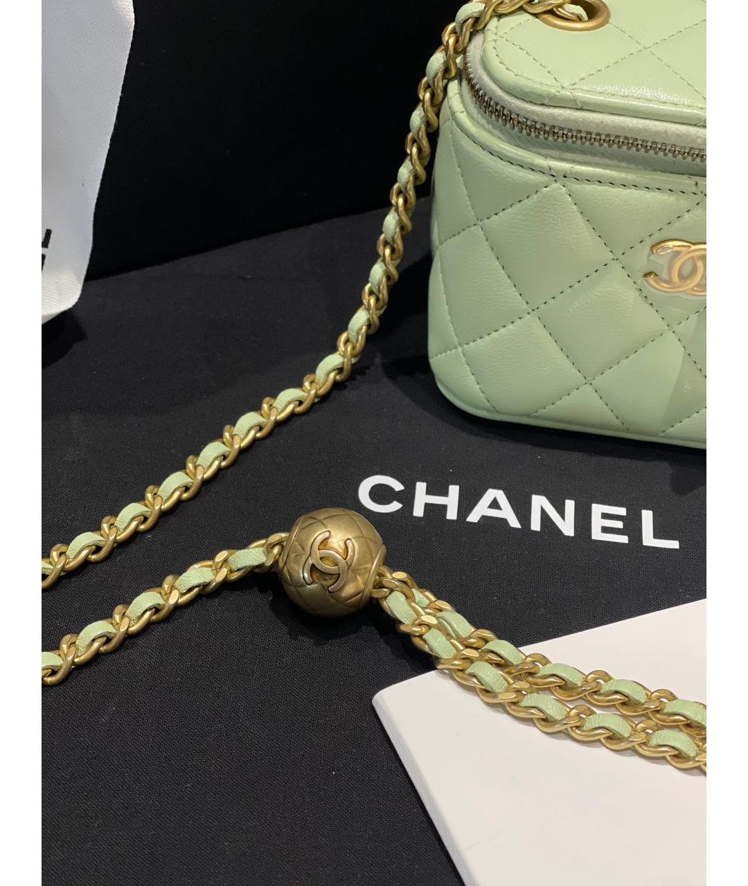 CHANEL Зеленая кожаная сумка через плечо, фото 7