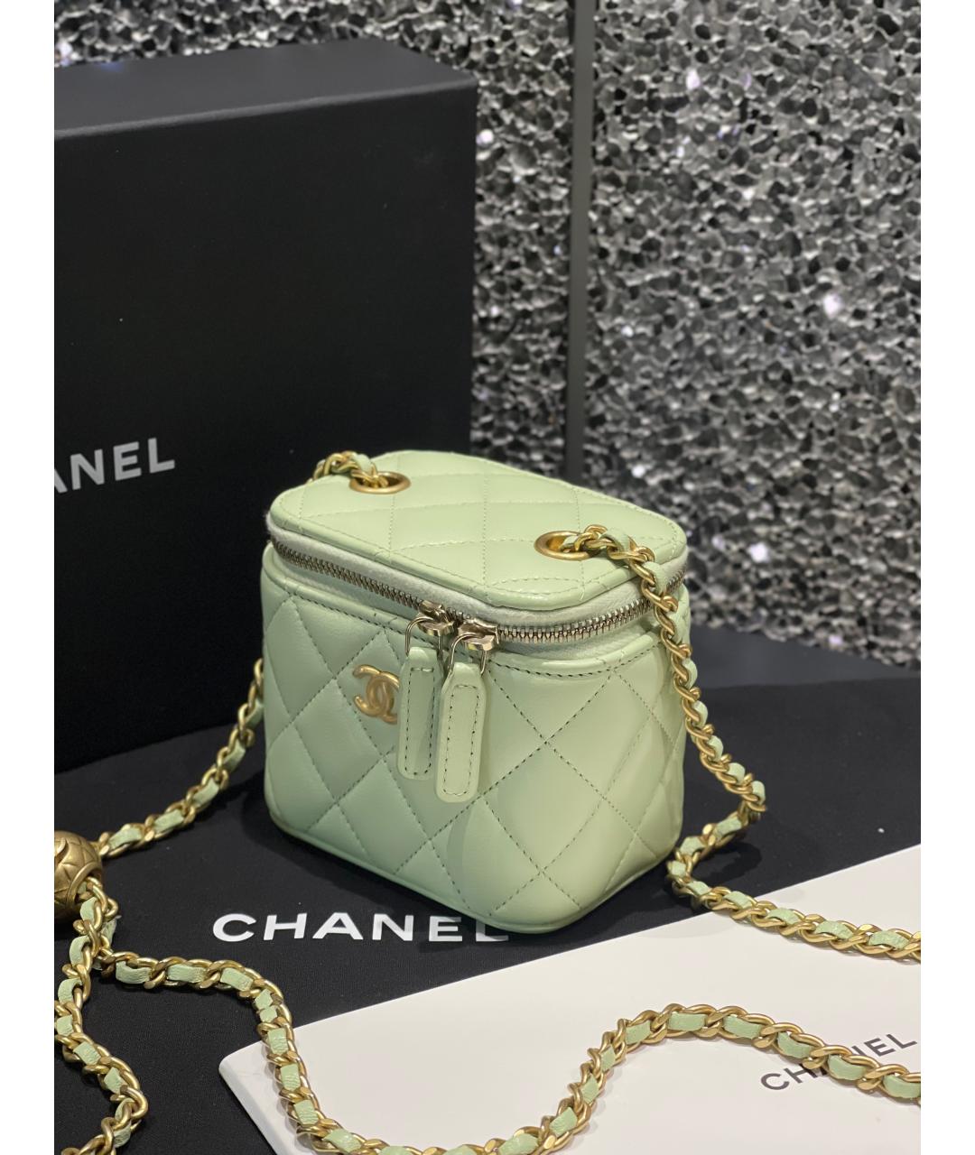 CHANEL Зеленая кожаная сумка через плечо, фото 3