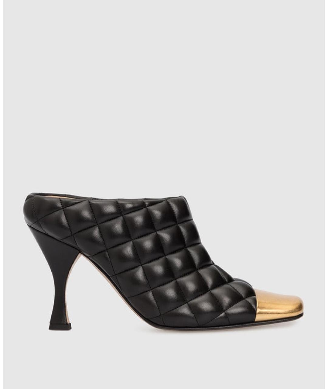 BOTTEGA VENETA Черные кожаные мюли, фото 9