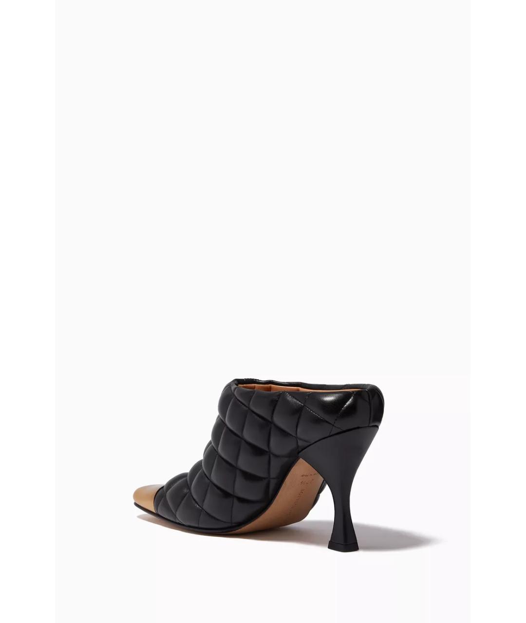 BOTTEGA VENETA Черные кожаные мюли, фото 4