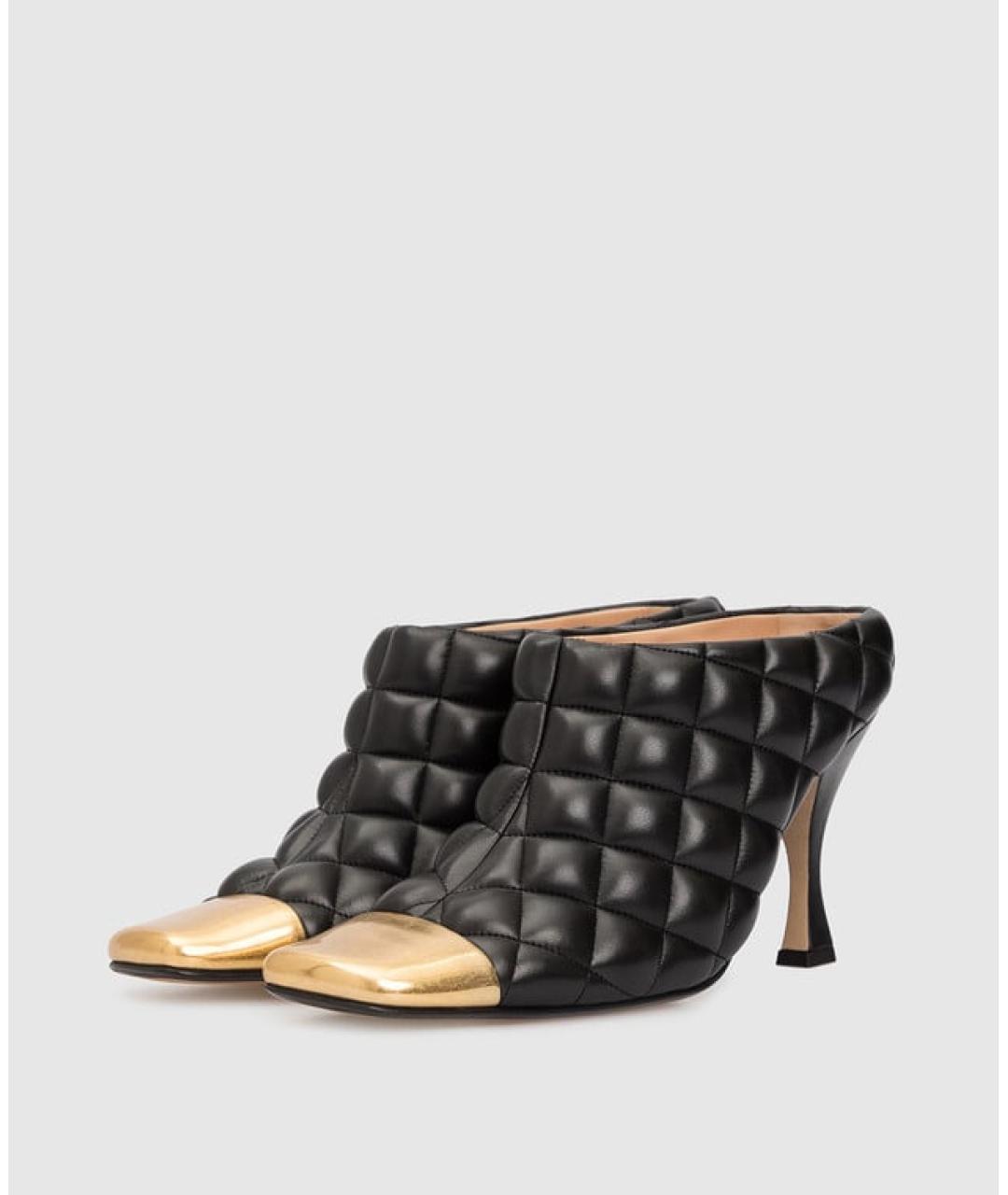 BOTTEGA VENETA Черные кожаные мюли, фото 7