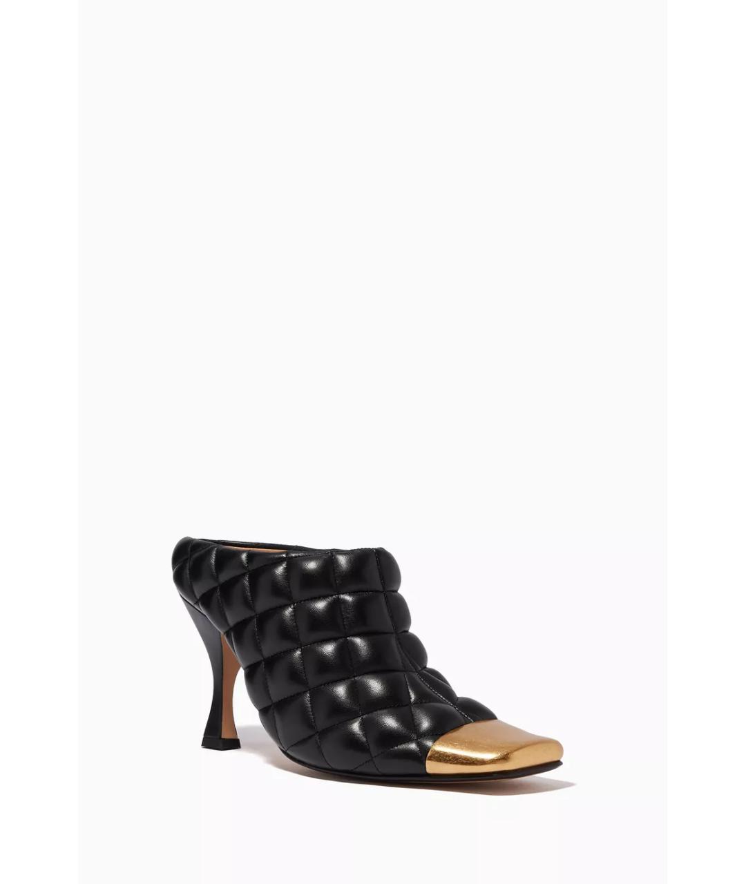 BOTTEGA VENETA Черные кожаные мюли, фото 3