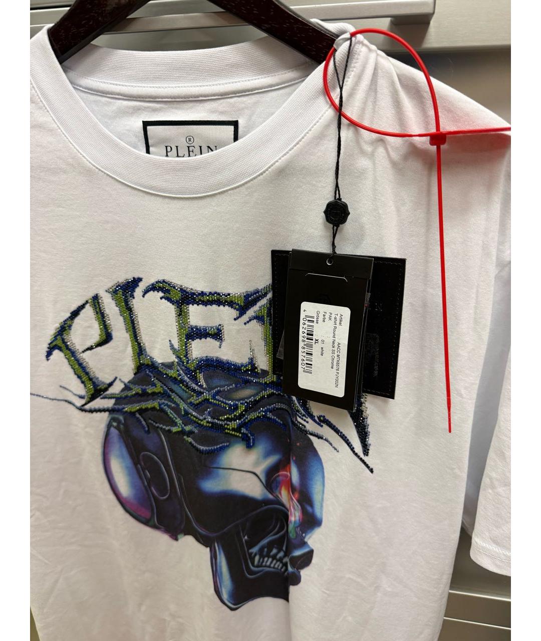 PHILIPP PLEIN Белая хлопковая футболка, фото 3