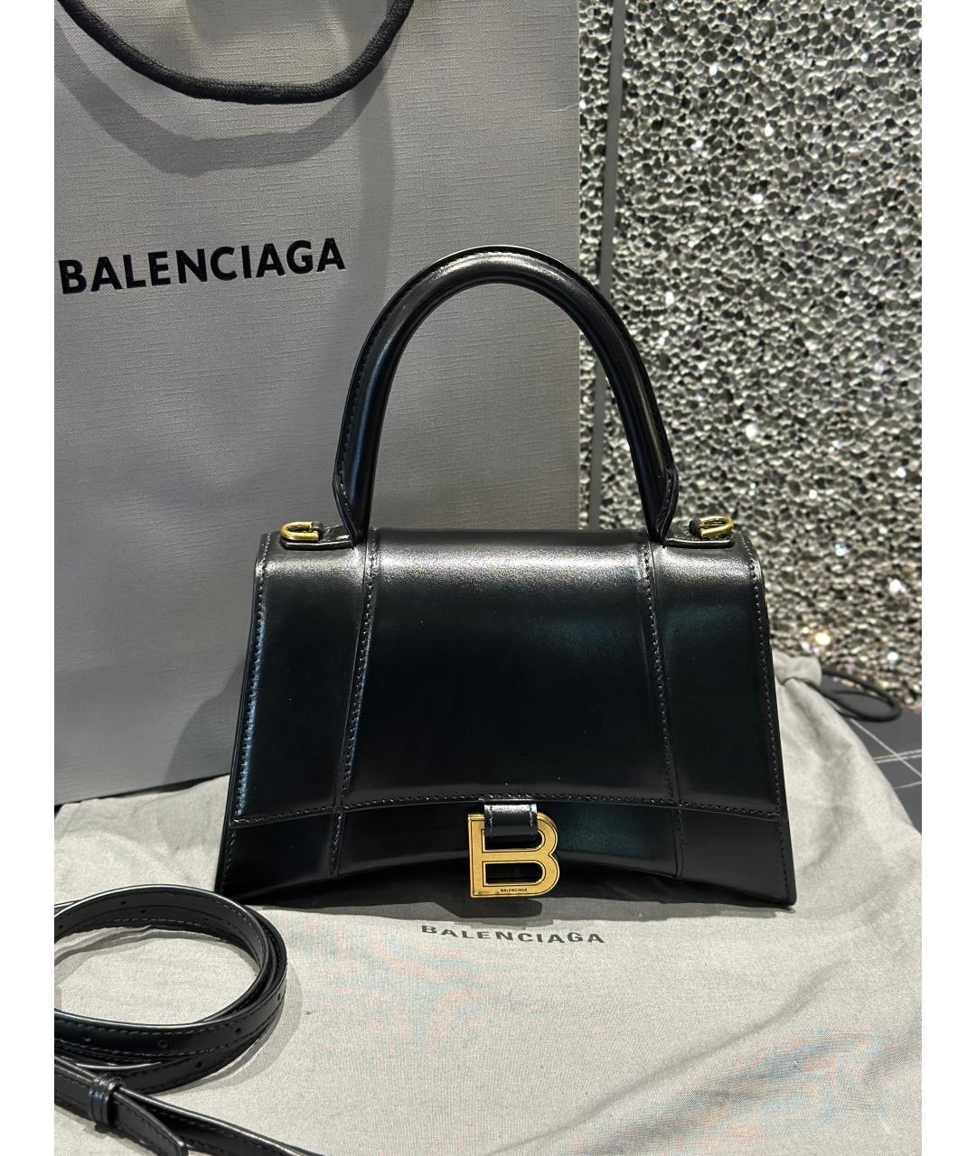BALENCIAGA Черная кожаная сумка с короткими ручками, фото 10