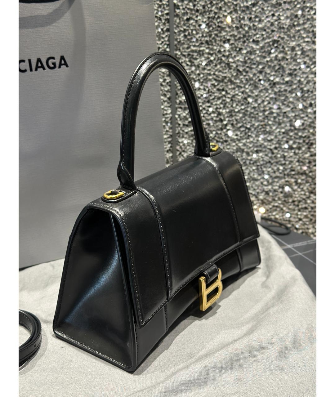 BALENCIAGA Черная кожаная сумка с короткими ручками, фото 3