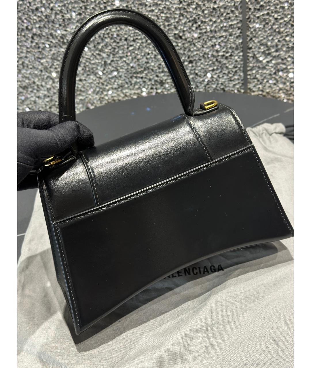 BALENCIAGA Черная кожаная сумка с короткими ручками, фото 5