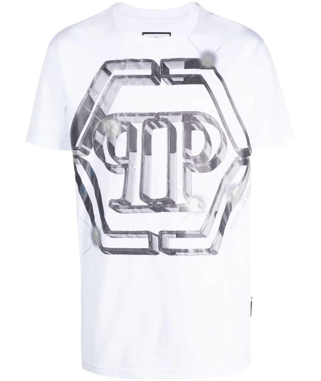 PHILIPP PLEIN Белая хлопковая футболка, фото 1