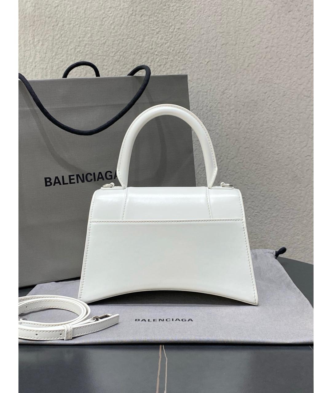 BALENCIAGA Белая кожаная сумка с короткими ручками, фото 3