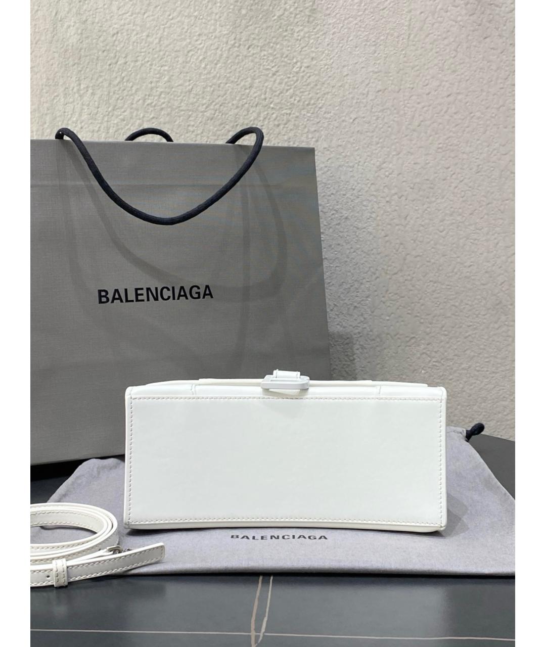 BALENCIAGA Белая кожаная сумка с короткими ручками, фото 6
