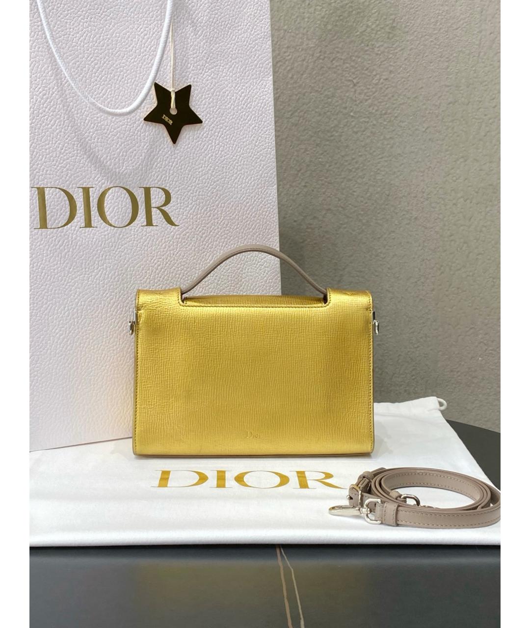CHRISTIAN DIOR Золотая сумка с короткими ручками, фото 2