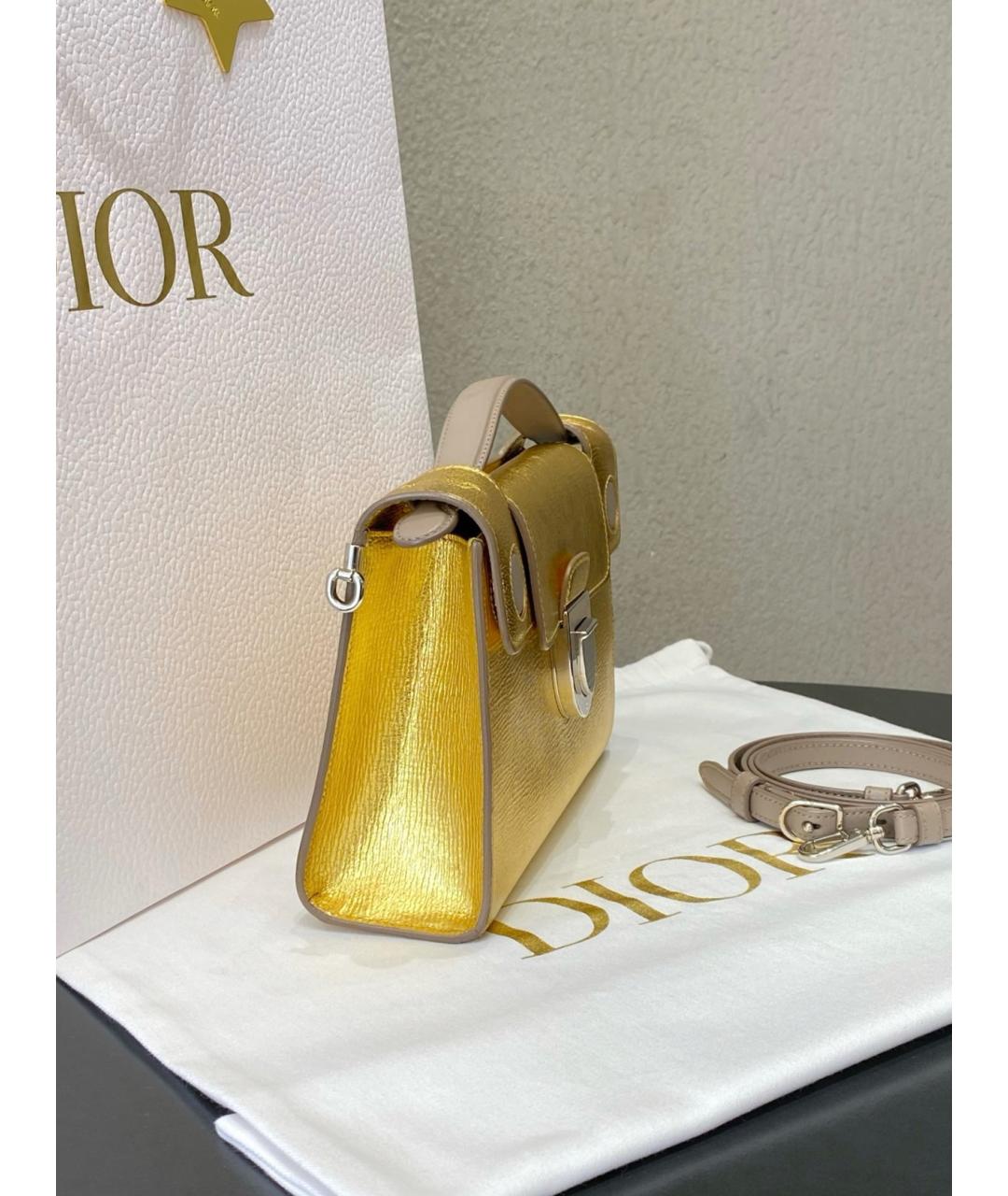 CHRISTIAN DIOR Золотая сумка с короткими ручками, фото 4