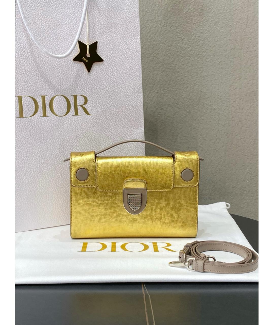 CHRISTIAN DIOR Золотая сумка с короткими ручками, фото 10