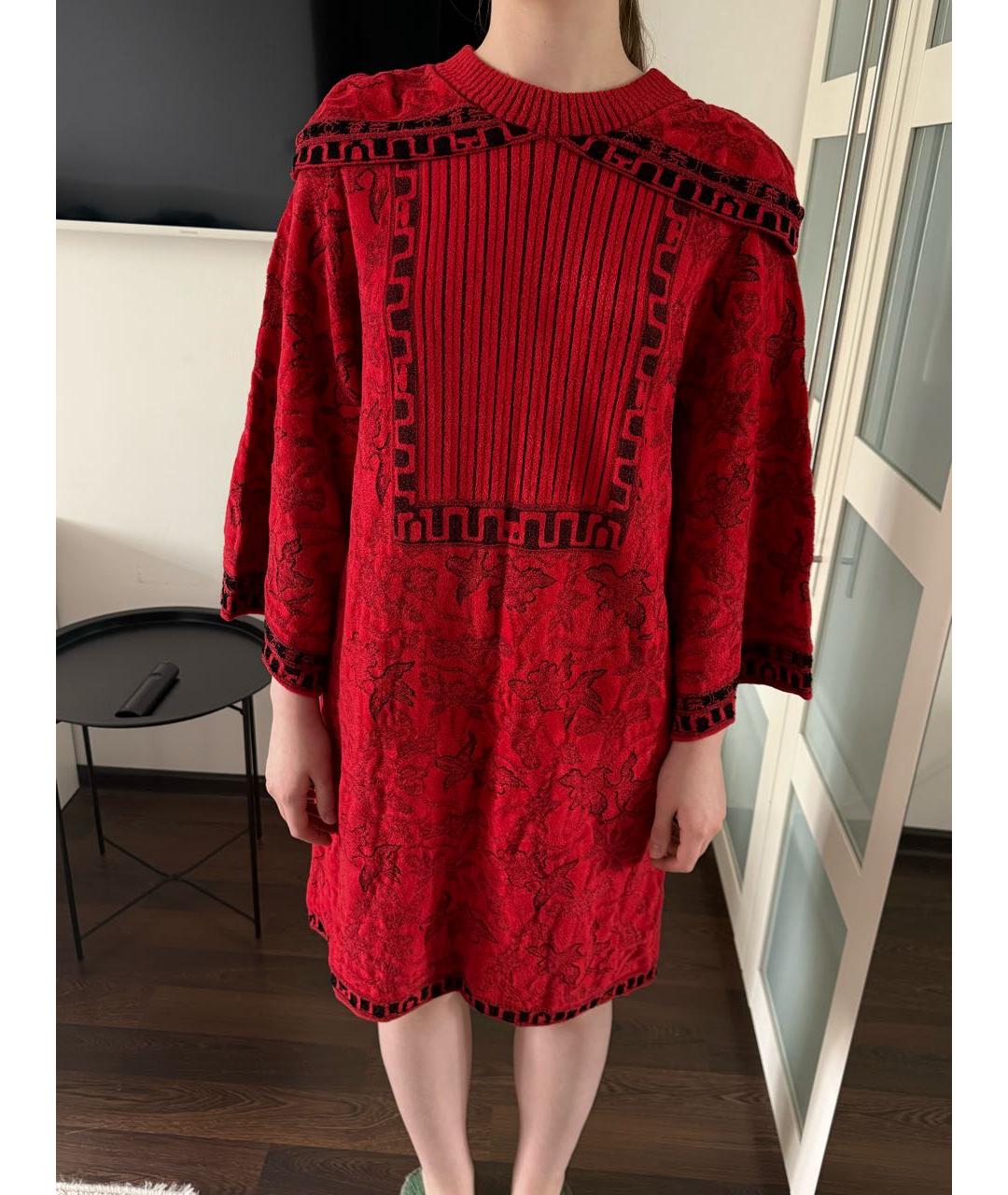 CHANEL Красное вискозное платье, фото 8