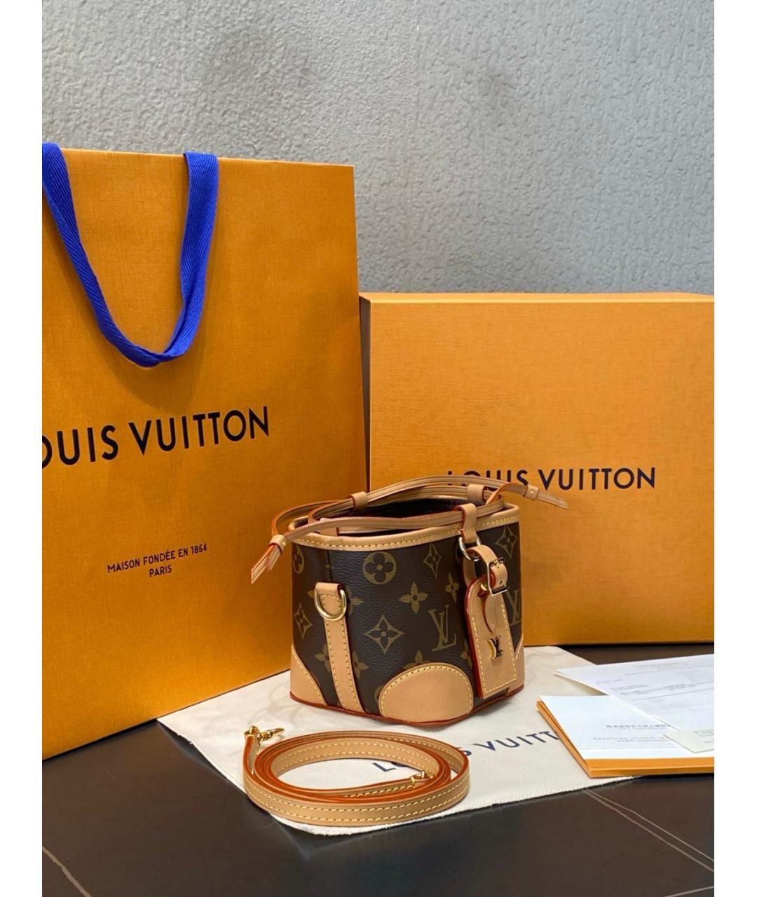 LOUIS VUITTON Коричневая сумка через плечо из канвы, фото 4