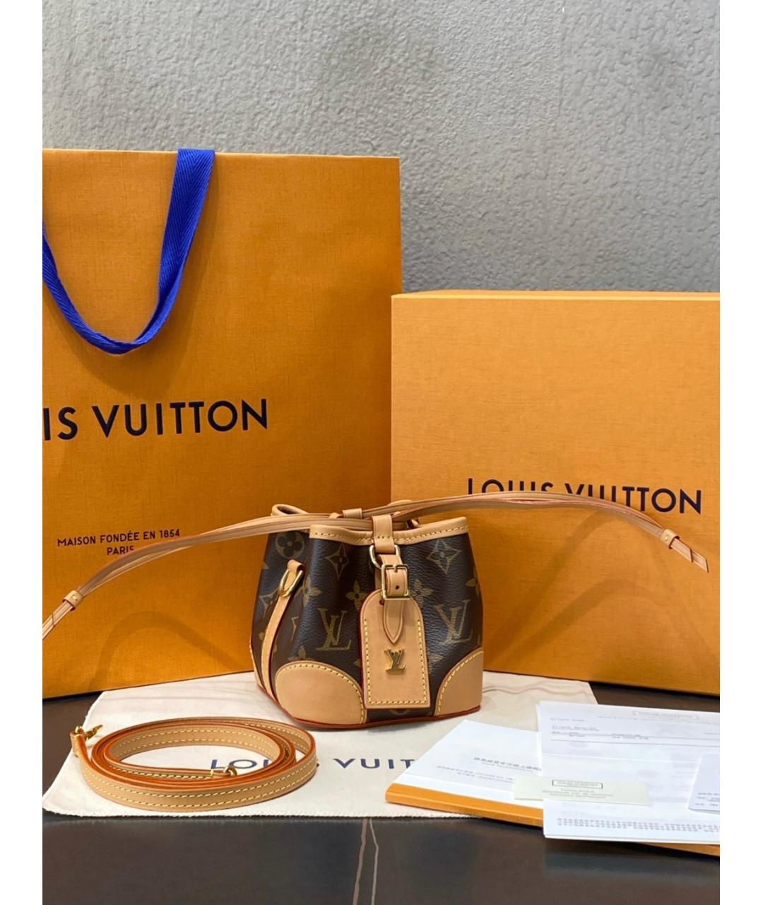 LOUIS VUITTON Коричневая сумка через плечо из канвы, фото 2