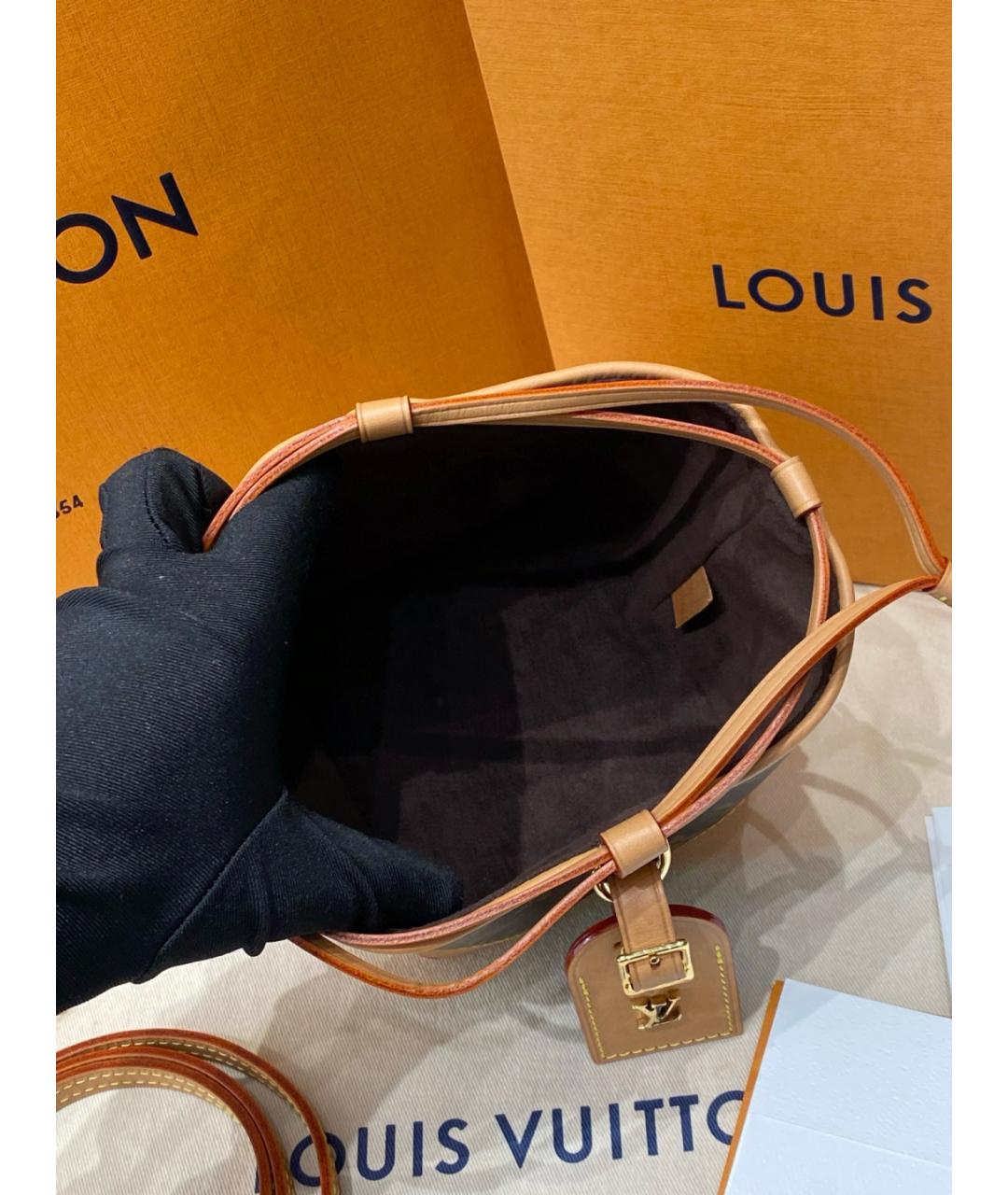LOUIS VUITTON Коричневая сумка через плечо из канвы, фото 8