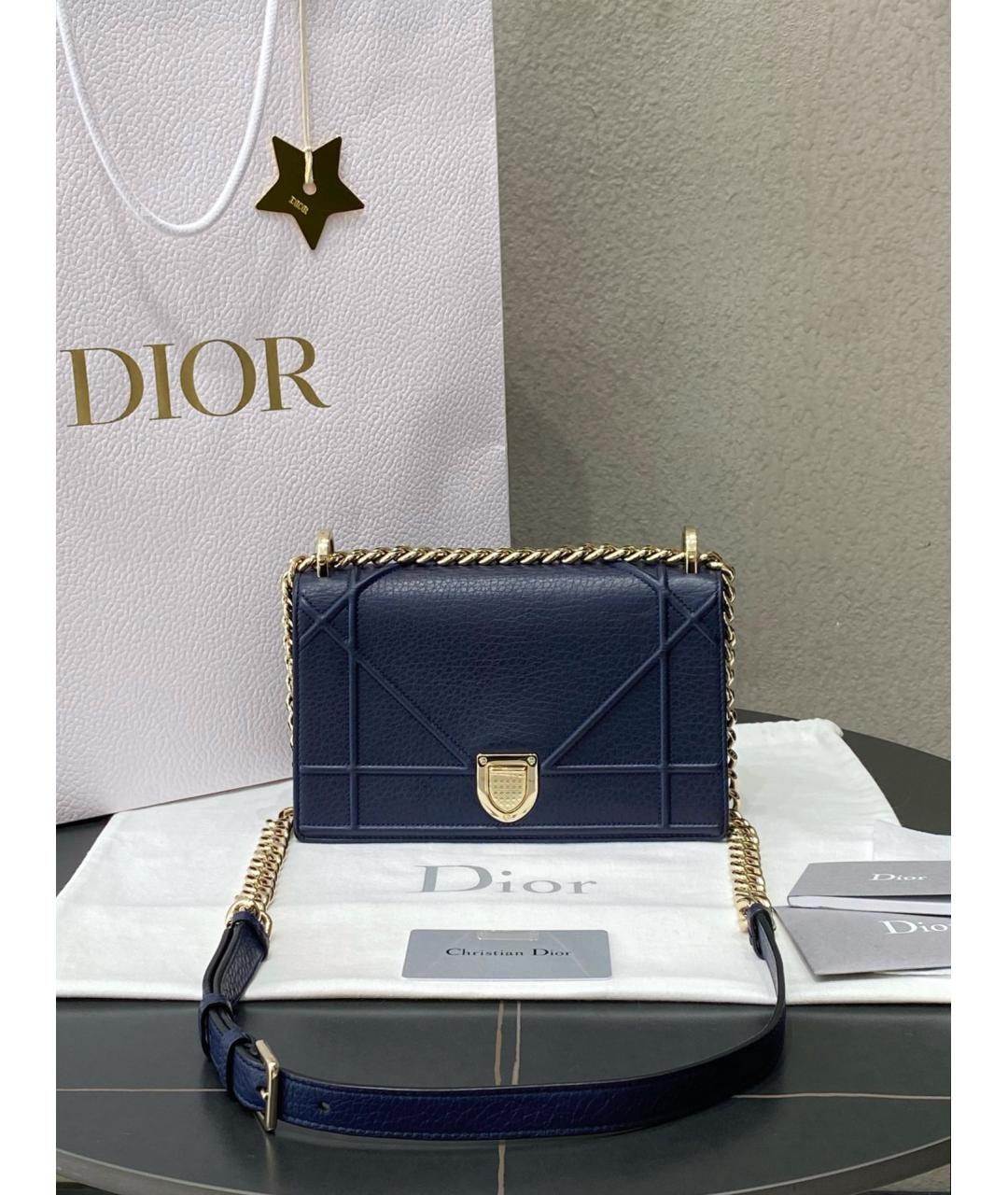 CHRISTIAN DIOR Синяя кожаная сумка через плечо, фото 10