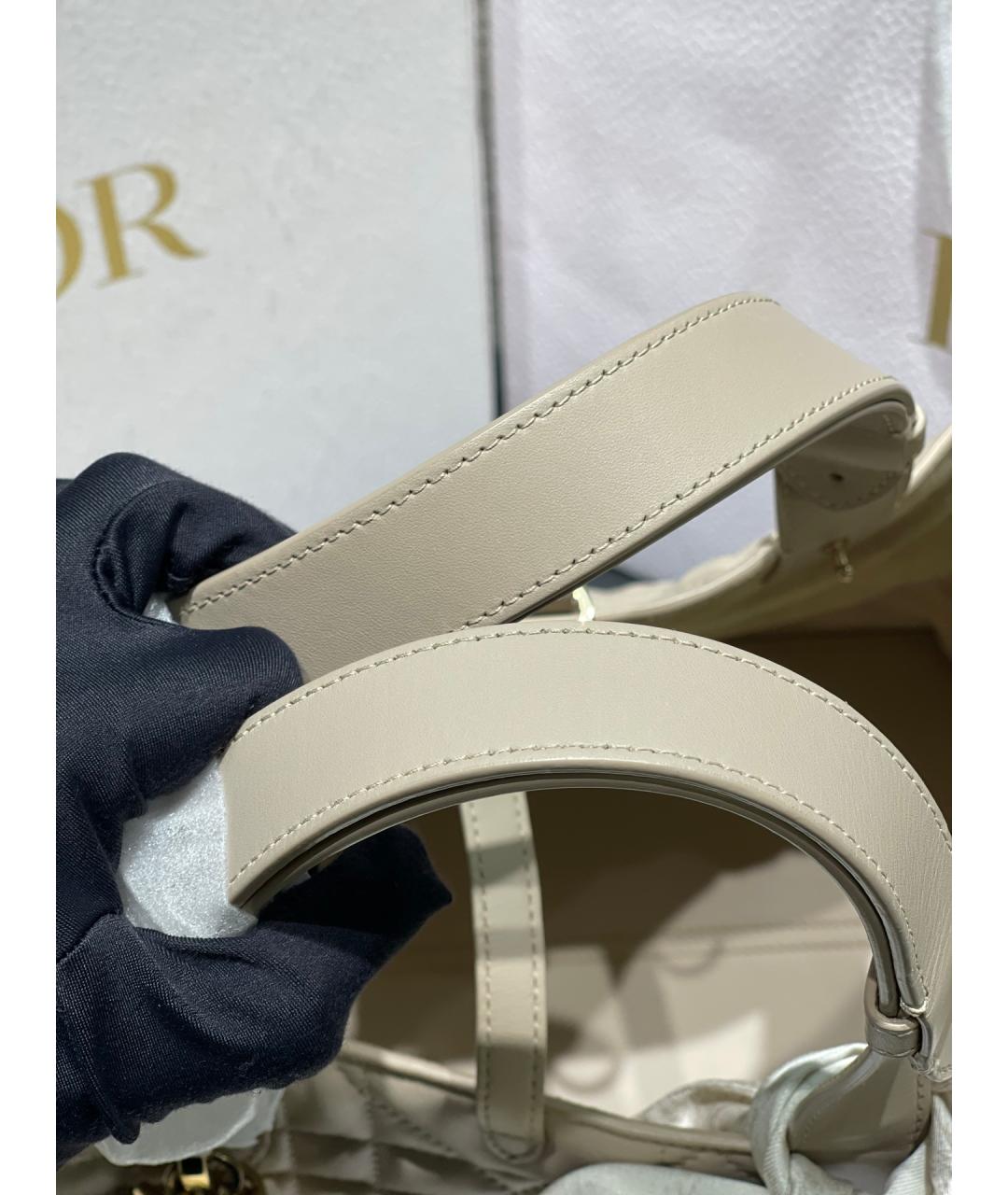 CHRISTIAN DIOR Бежевая сумка тоут из искусственной кожи, фото 6