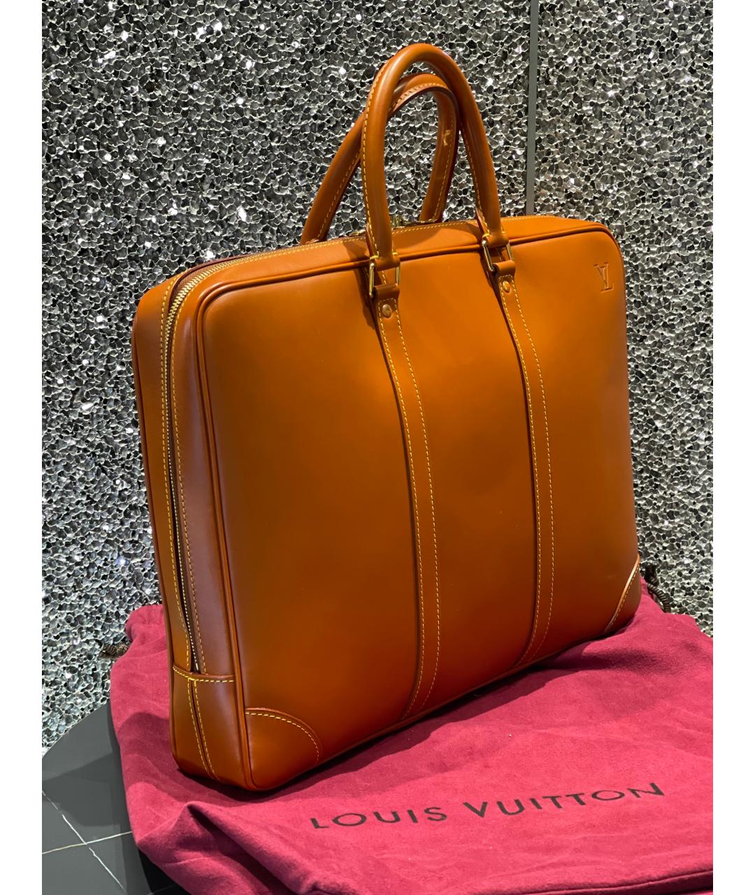 LOUIS VUITTON Коричневая кожаная сумка тоут, фото 2