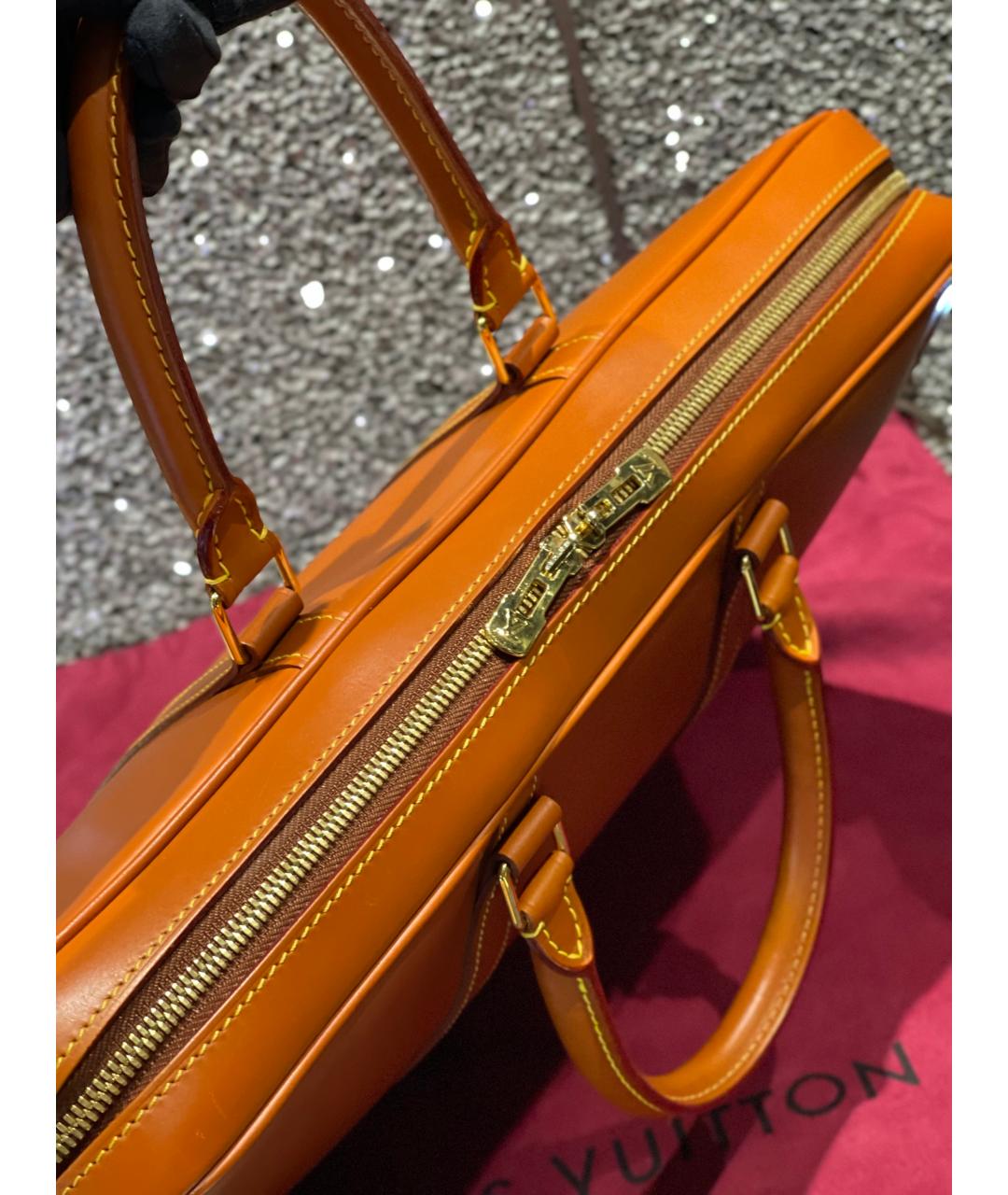 LOUIS VUITTON Коричневая кожаная сумка тоут, фото 4