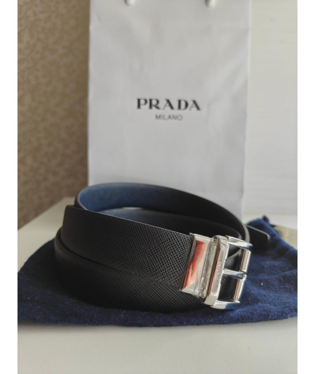 PRADA Черный кожаный ремень, фото 2