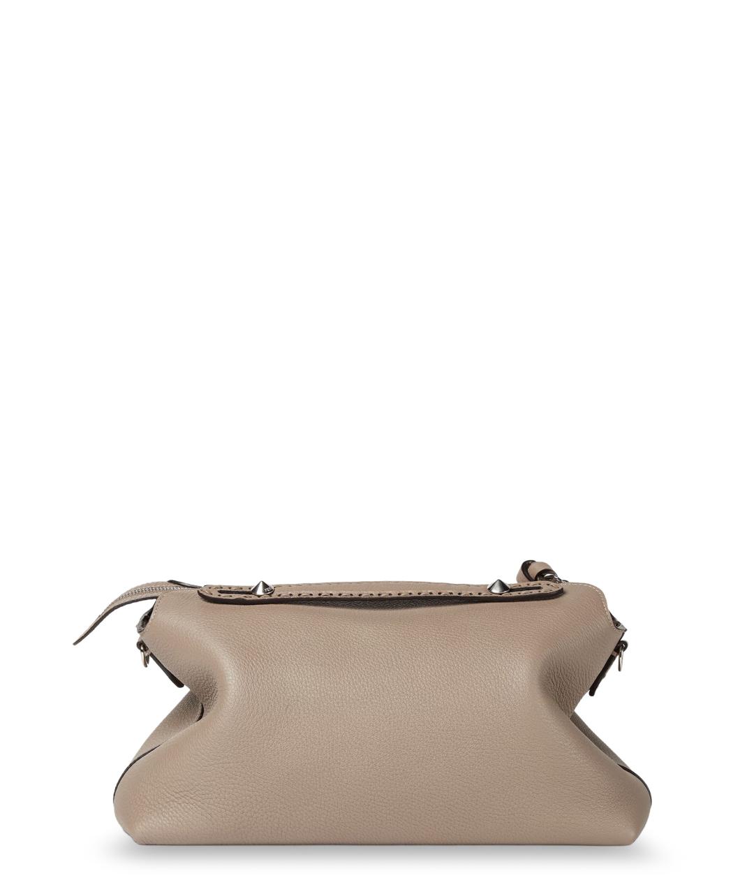 FENDI Бежевая кожаная сумка через плечо, фото 2