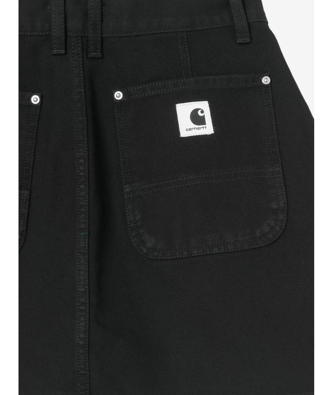 CARHARTT WIP Черная хлопковая юбка мини, фото 3