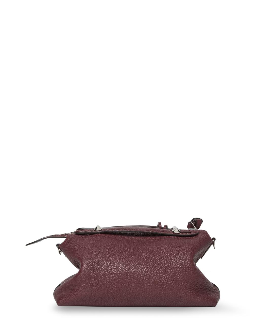 FENDI Бордовая кожаная сумка через плечо, фото 2