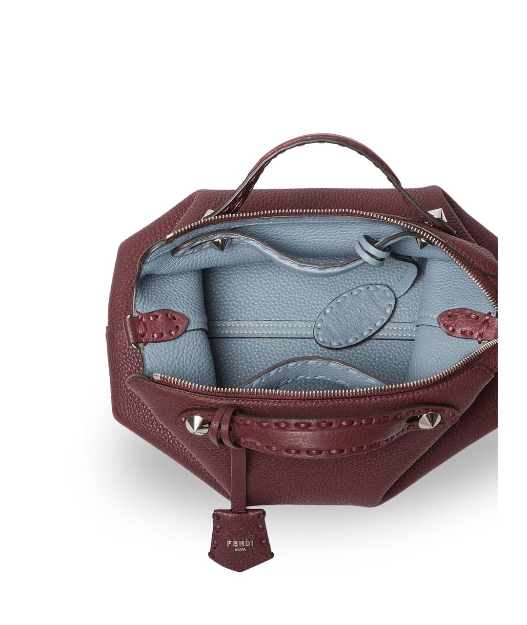 FENDI Бордовая кожаная сумка через плечо, фото 4
