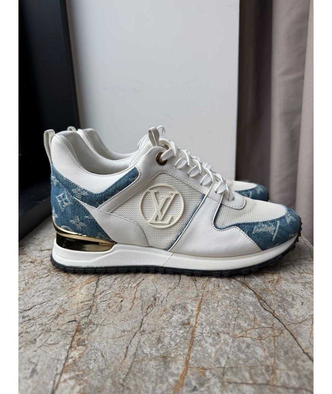 LOUIS VUITTON Белые кожаные кроссовки, фото 9