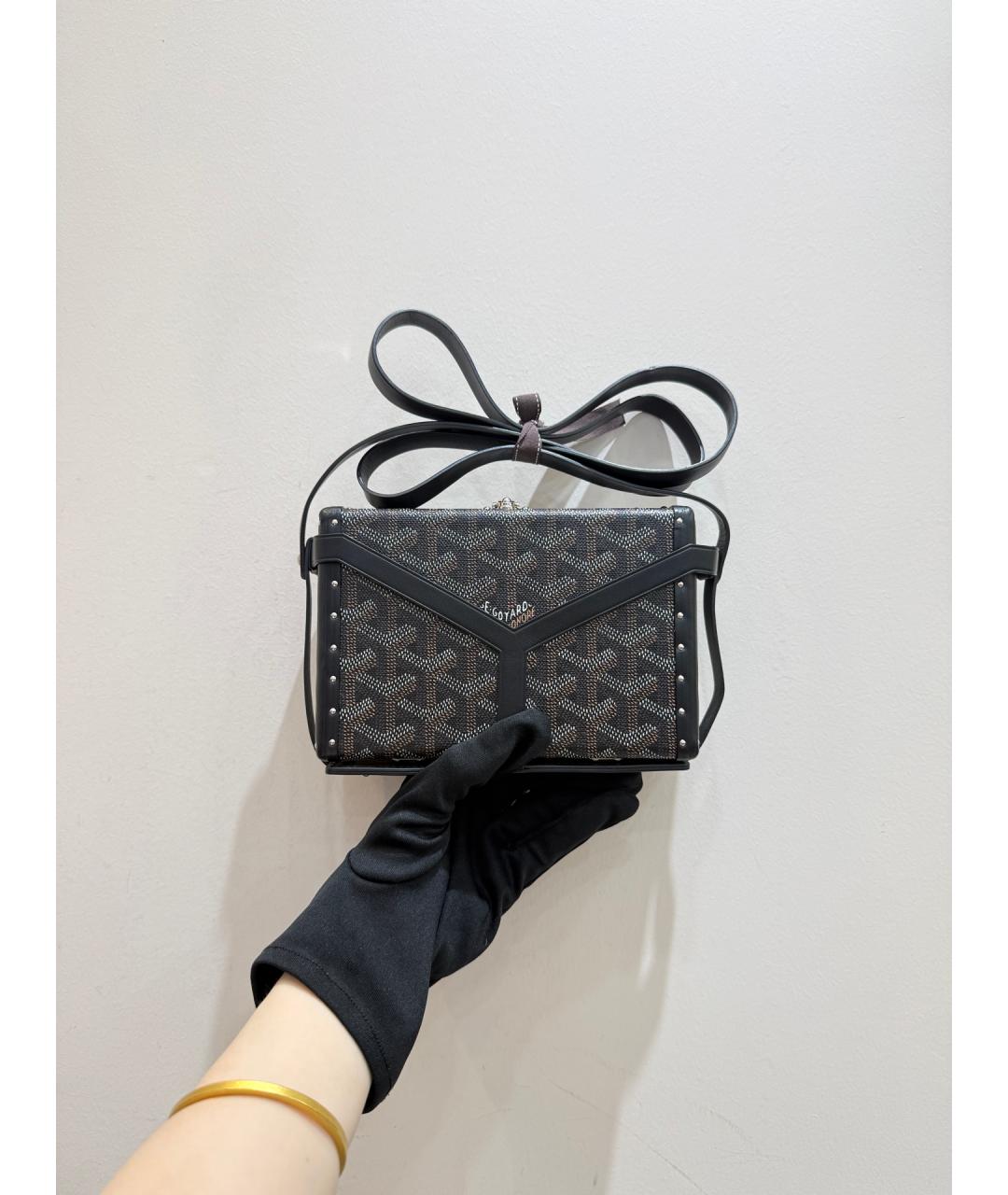 GOYARD Черная сумка через плечо из канвы, фото 4