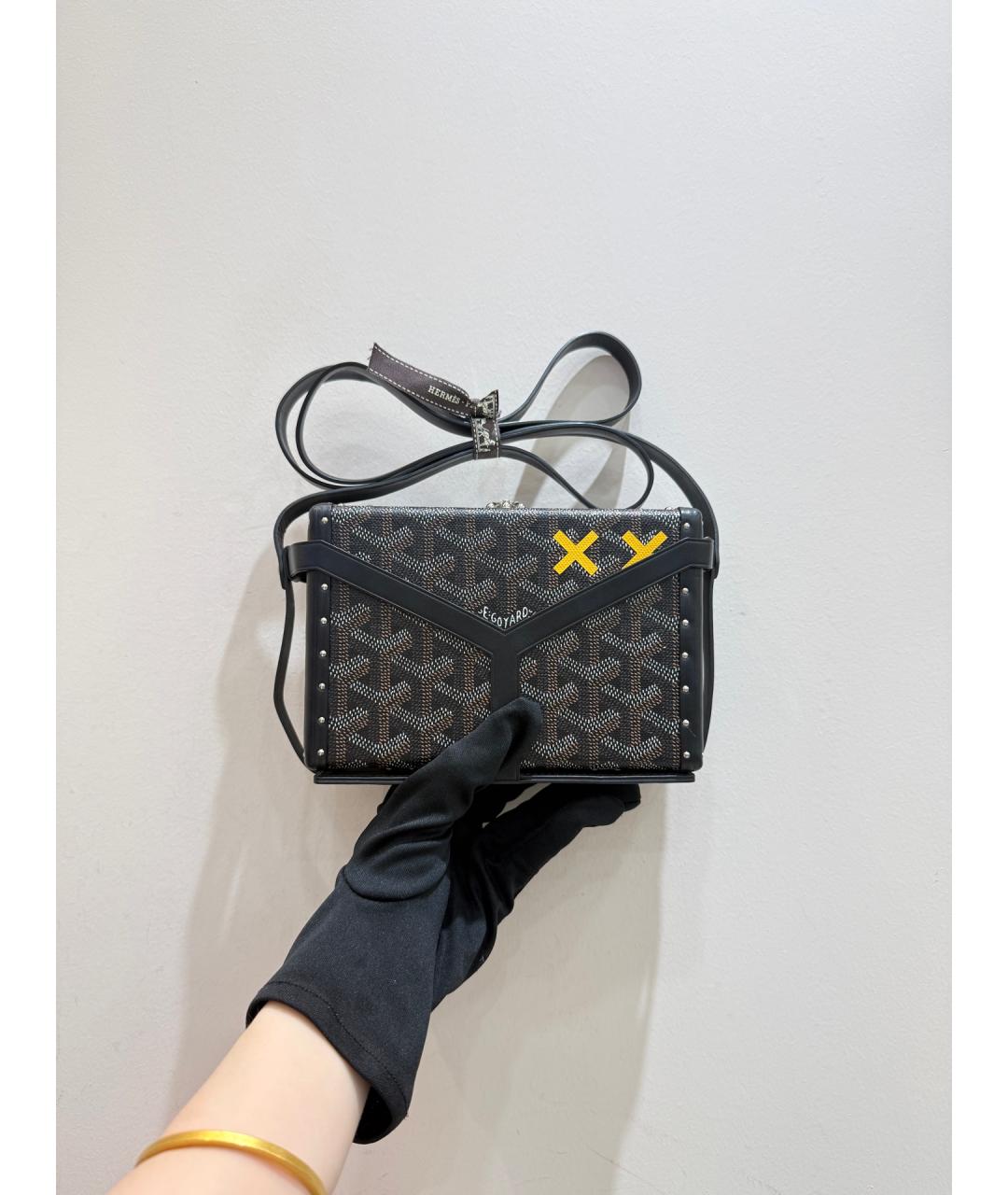 GOYARD Черная сумка через плечо из канвы, фото 3