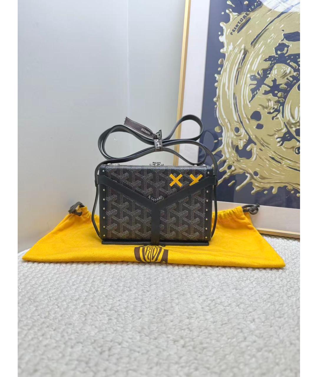 GOYARD Черная сумка через плечо из канвы, фото 10