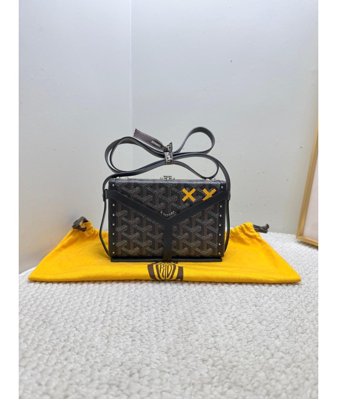 GOYARD Черная сумка через плечо из канвы, фото 2