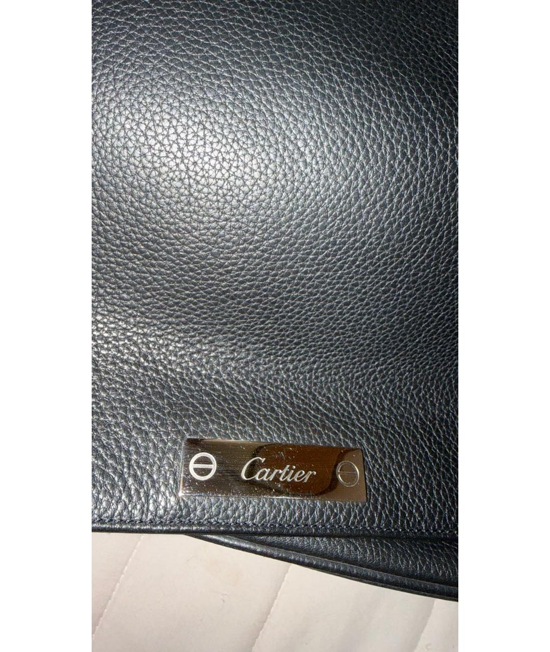 CARTIER Черная кожаная сумка на плечо, фото 5