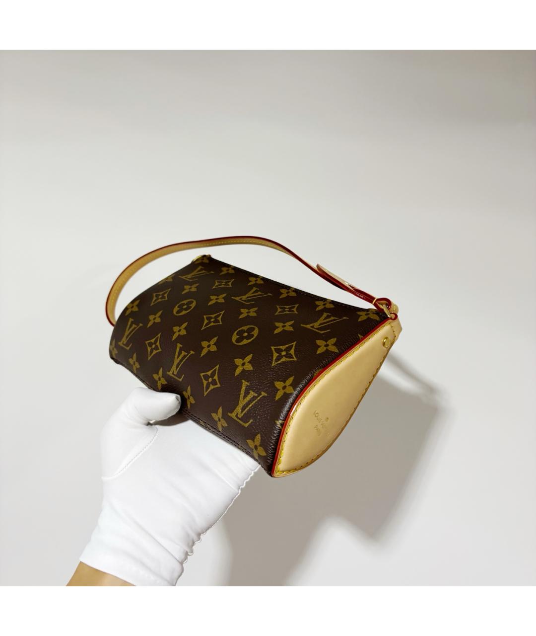 LOUIS VUITTON Коричневая сумка через плечо из канвы, фото 4