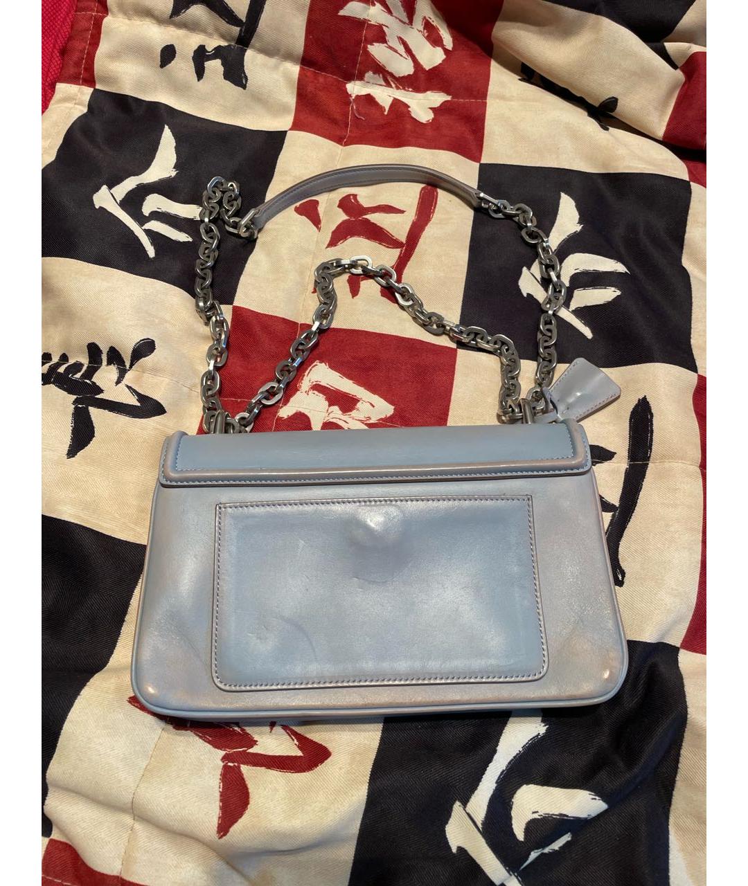 PRADA Голубая кожаная сумка через плечо, фото 3