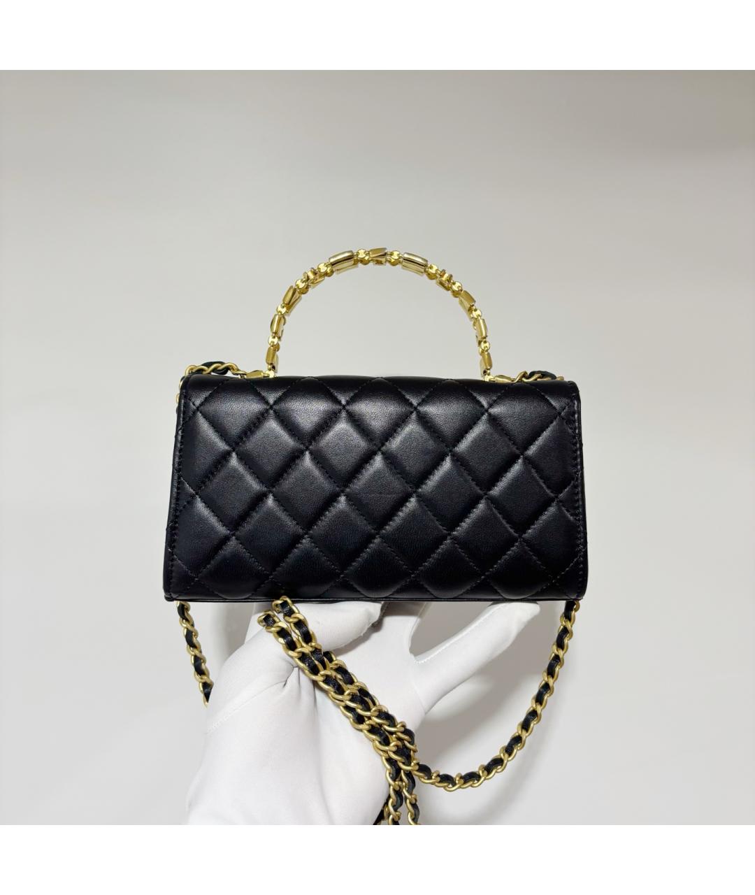 CHANEL Черная кожаная сумка через плечо, фото 2
