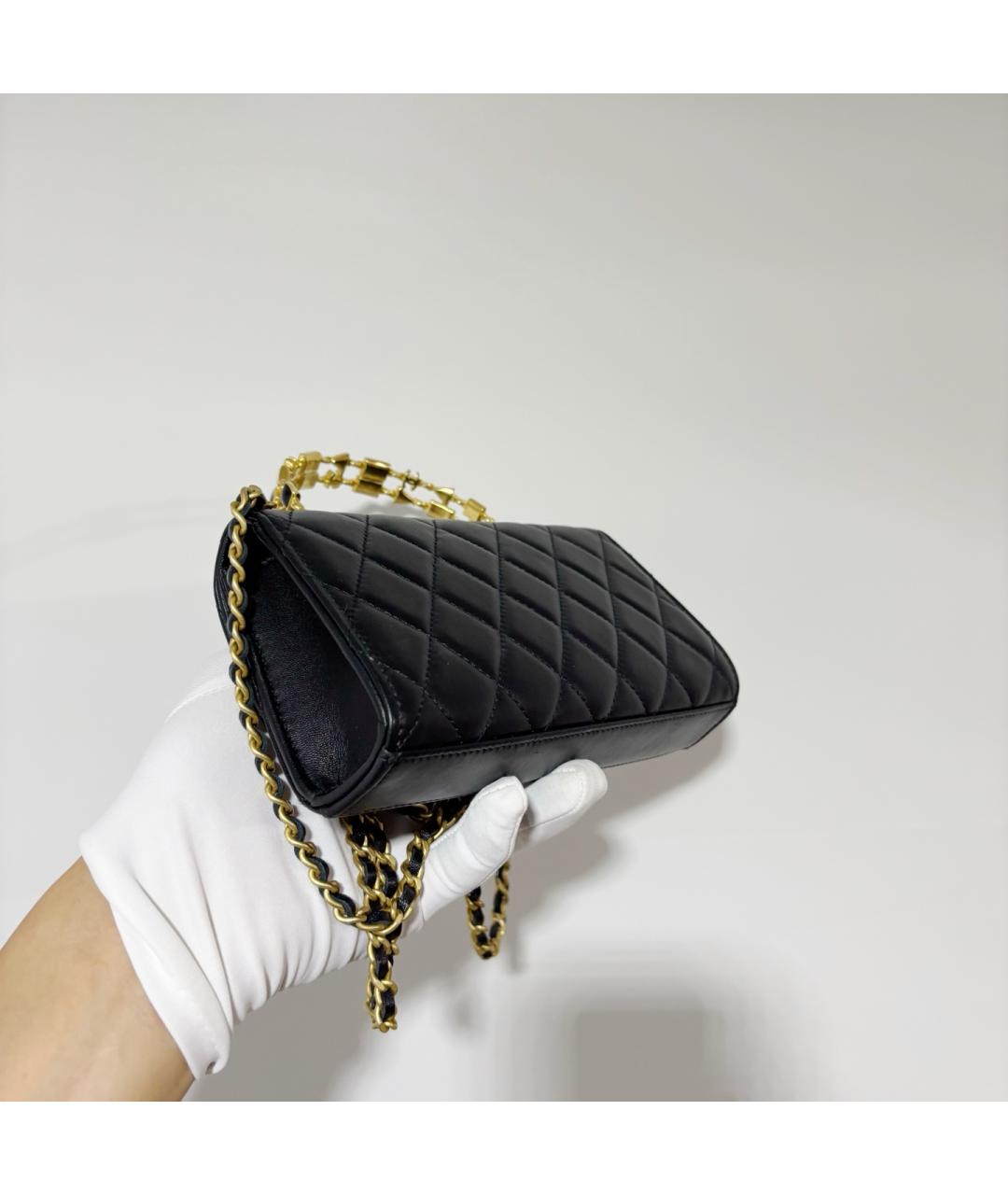 CHANEL Черная кожаная сумка через плечо, фото 4
