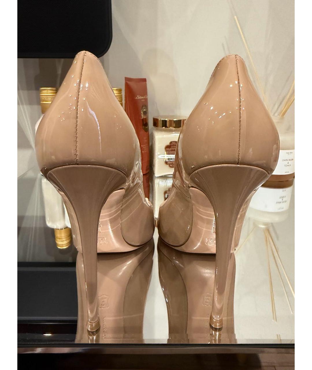 GIANVITO ROSSI Бежевые кожаные туфли, фото 4