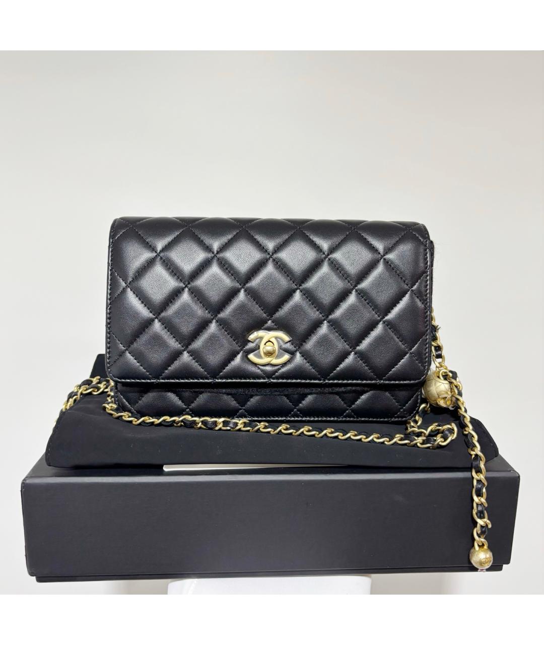 CHANEL Черная кожаная сумка через плечо, фото 10