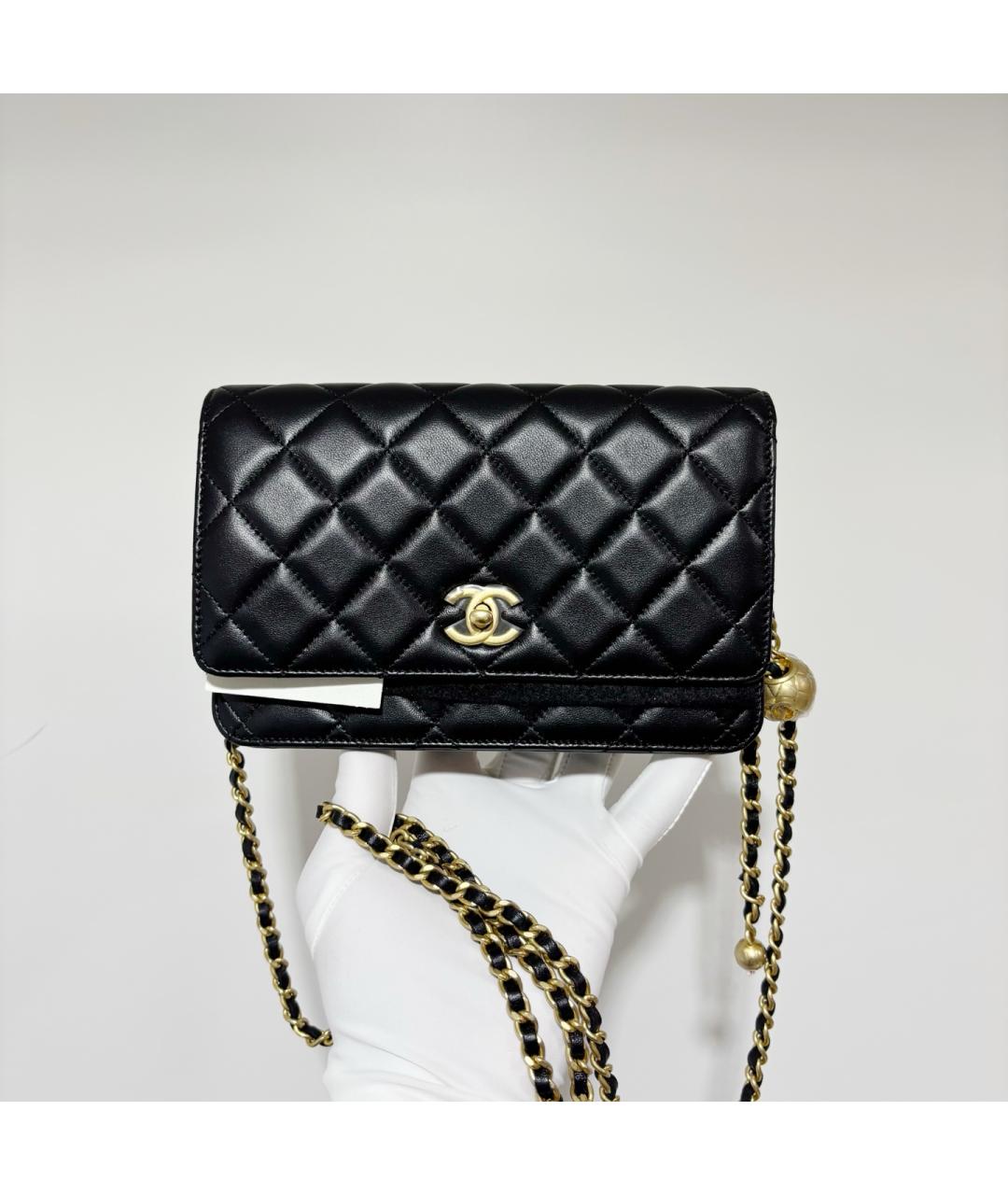 CHANEL Черная кожаная сумка через плечо, фото 2