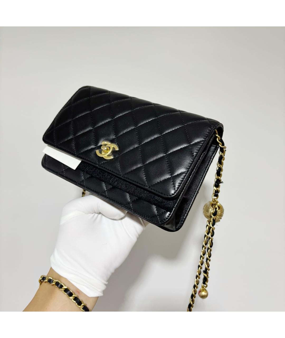 CHANEL Черная кожаная сумка через плечо, фото 4