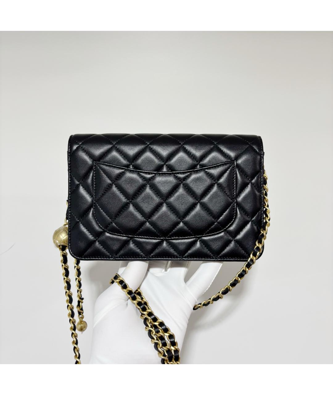 CHANEL Черная кожаная сумка через плечо, фото 3