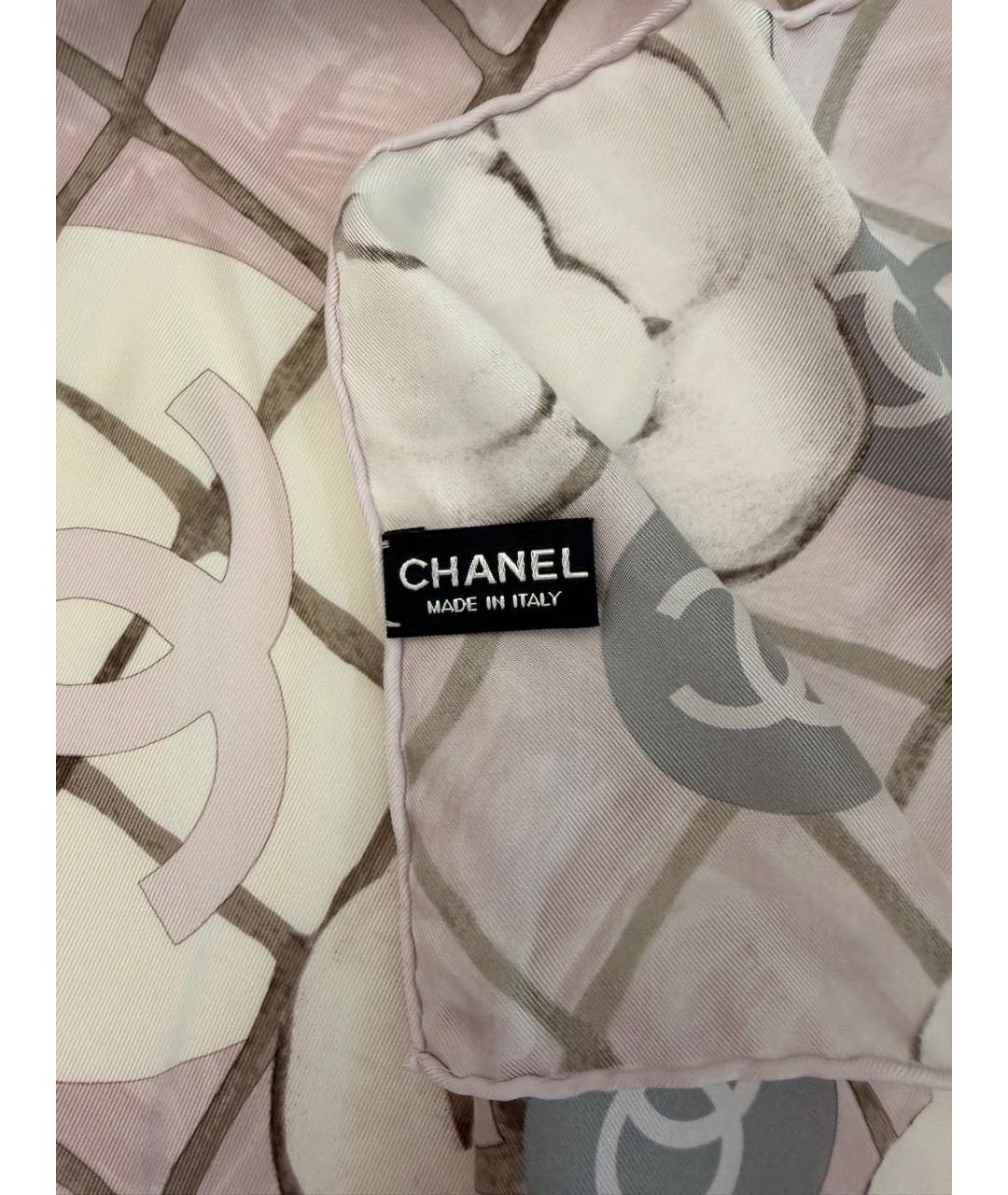 CHANEL Розовый шелковый платок, фото 2