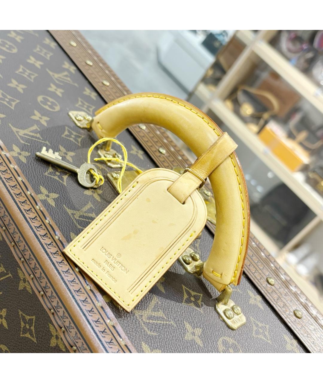LOUIS VUITTON Коричневый чемодан из канвы, фото 5