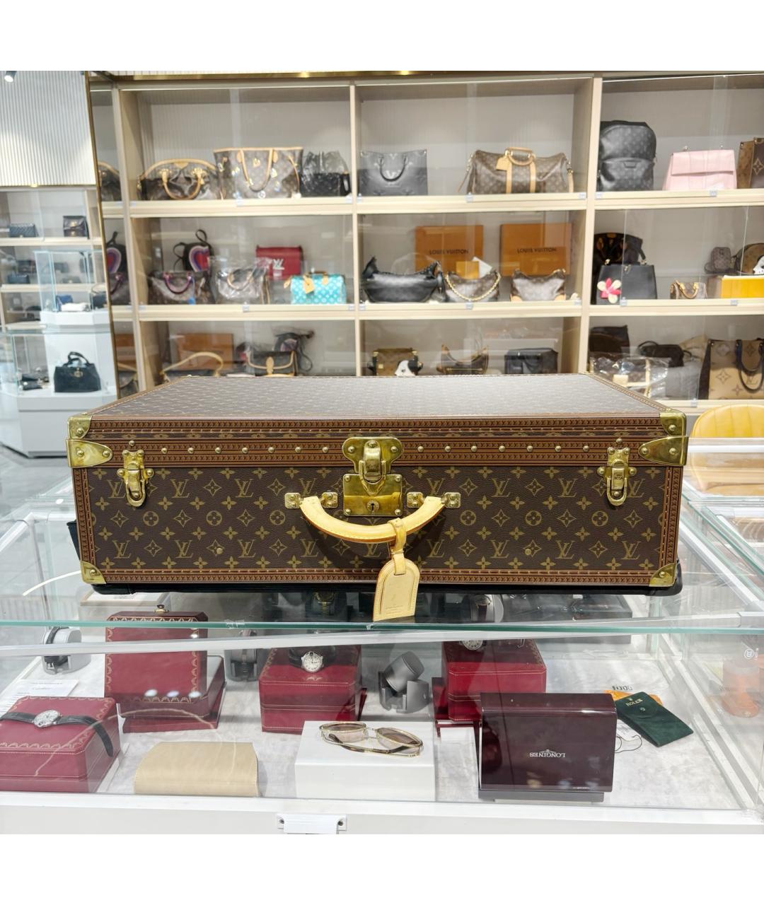 LOUIS VUITTON Коричневый чемодан из канвы, фото 8